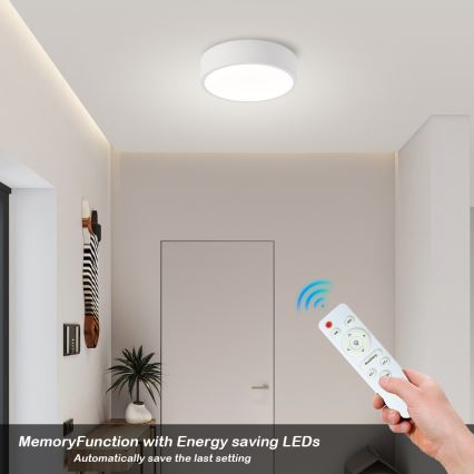 Brilagi - LED dæmpbar loftlampe POOL LED/18W/230V 3000-6000K 20 cm hvid + fjernbetjening