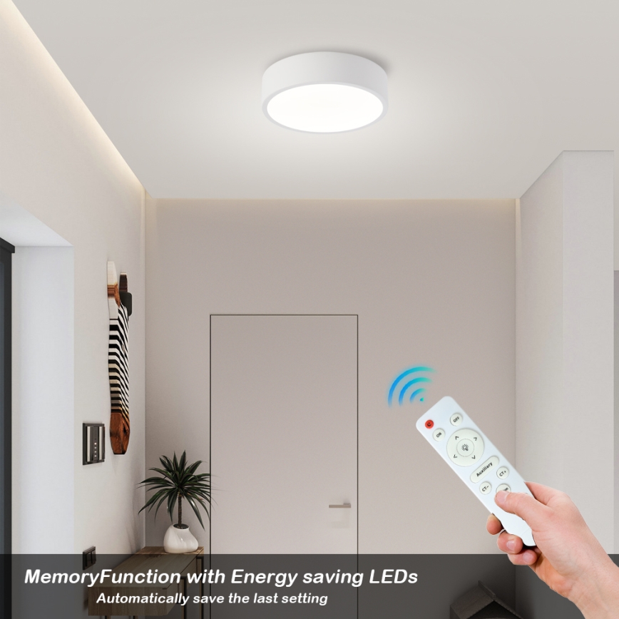 Brilagi - LED dæmpbar loftlampe POOL LED/18W/230V 3000-6000K 20 cm hvid + fjernbetjening