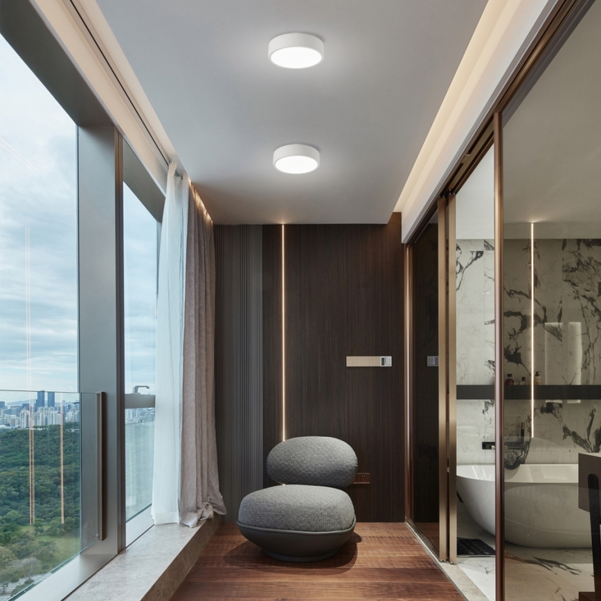 Brilagi - LED dæmpbar loftlampe POOL LED/18W/230V 3000-6000K 20 cm hvid + fjernbetjening