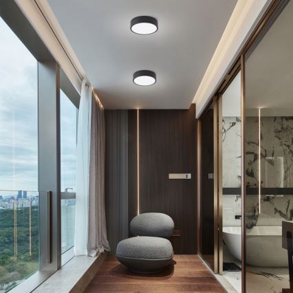 Brilagi - Dæmpbar LED-loftlampe POOL LED/18W/230V 3000-6000K 20 cm sort + fjernbetjening