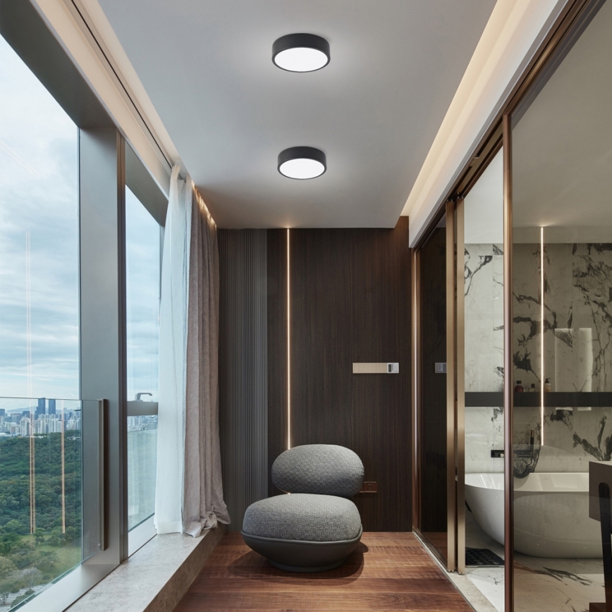 Brilagi - Dæmpbar LED-loftlampe POOL LED/18W/230V 3000-6000K 20 cm sort + fjernbetjening