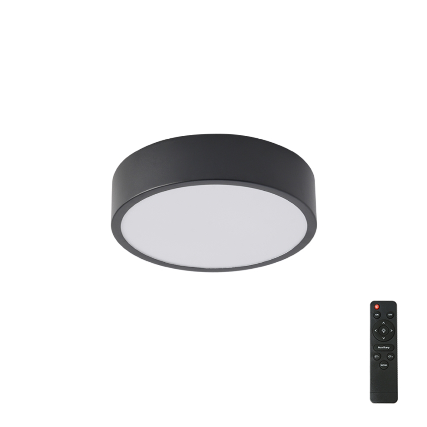Brilagi - Dæmpbar LED-loftlampe POOL LED/18W/230V 3000-6000K 20 cm sort + fjernbetjening