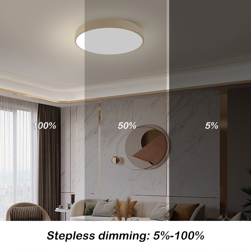 Brilagi - LED dæmpbar loftlampe POOL LED/60W/230V 3000-6000K Ø 60 cm beige + fjernbetjening