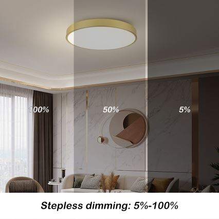 Brilagi - Dæmpbar LED-loftlampe POOL SMART LED/100W/230V 3000-6000K 80 cm guld Wi-Fi Tuya + fjernbetjening