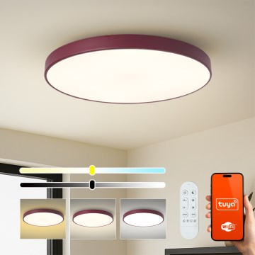 Brilagi - Dæmpbar LED-armatur POOL SMART LED/100W/230V Ø 80 cm 3000–6000K Wi‑Fi Tuya + fjernbetjening bordeaux