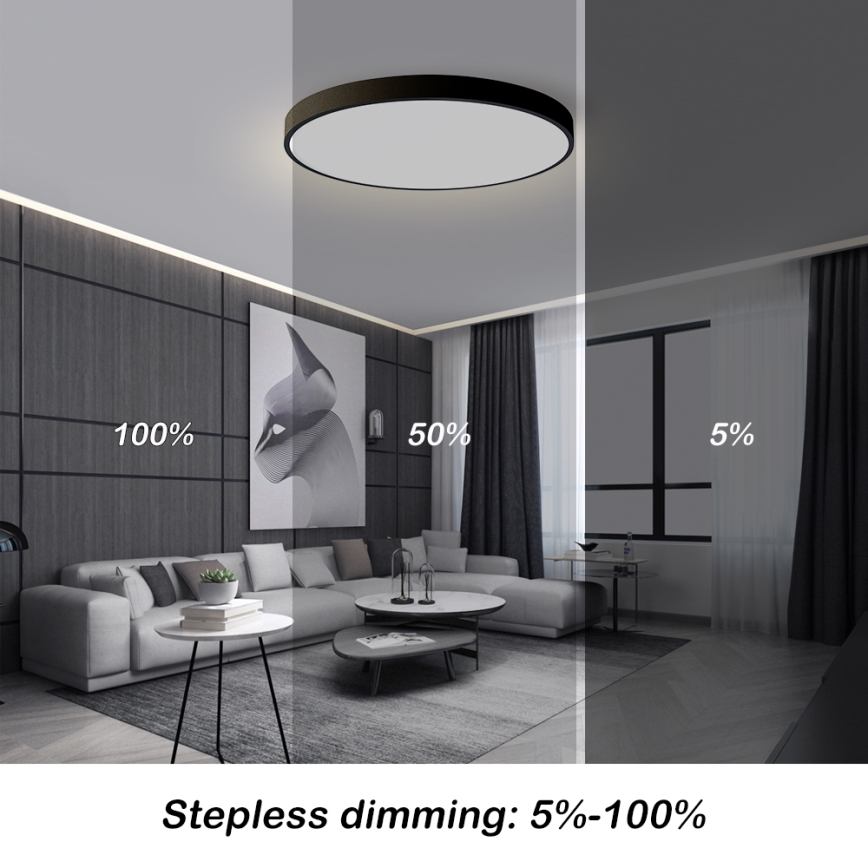 Brilagi - Dæmpbar LED-loftlampe POOL SMART LED/100W/230V 3000-6000K Ø 80 cm Wi-Fi Tuya sort + fjernbetjening
