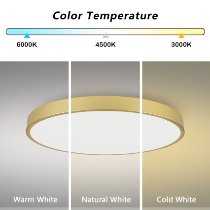 Brilagi - LED dæmpbar loftlampe POOL SMART LED/128W/230V 3000-6000K 100 cm guldfarvet Wi-Fi Tuya + fjernbetjening