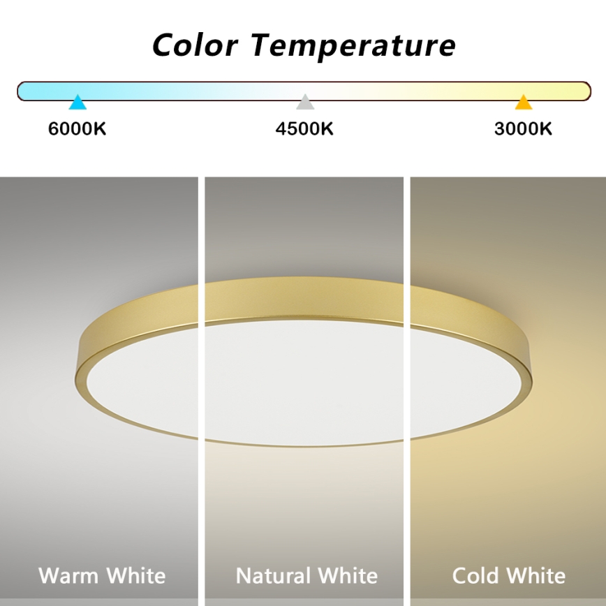 Brilagi - LED dæmpbar loftlampe POOL SMART LED/128W/230V 3000-6000K 100 cm guldfarvet Wi-Fi Tuya + fjernbetjening
