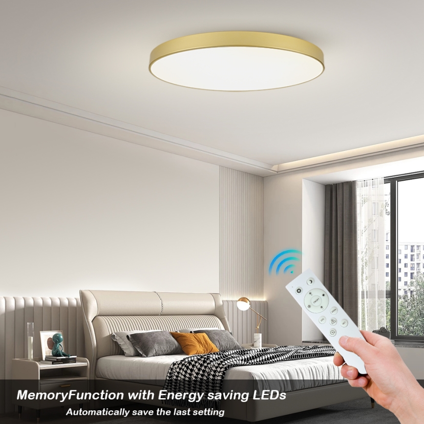 Brilagi - LED dæmpbar loftlampe POOL SMART LED/128W/230V 3000-6000K 100 cm guldfarvet Wi-Fi Tuya + fjernbetjening
