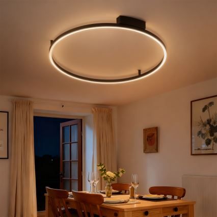 Brilagi - Dæmpbar LED-loftlampe PORTOFINO LED/60W/230V 3000-6000K Ø 80 cm sort + fjernbetjening