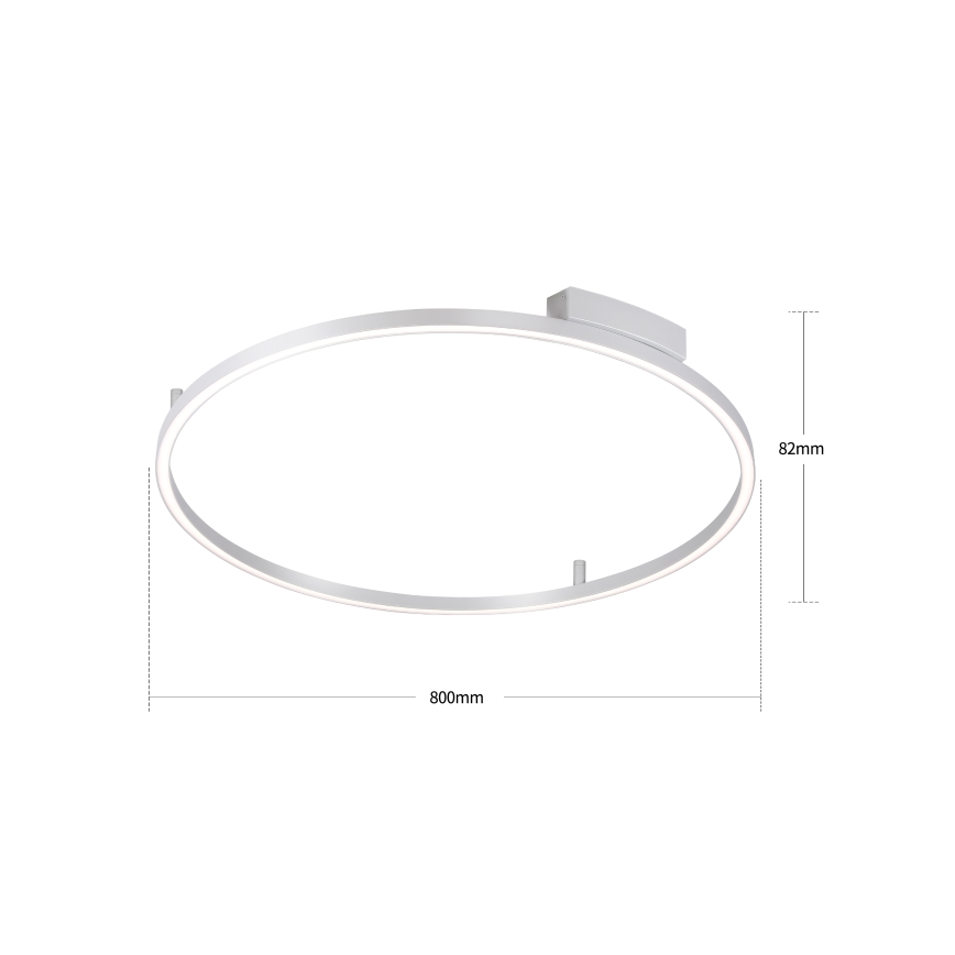 Brilagi - Dæmpbar LED-loftlampe PORTOFINO, 60 W, 230 V, 3000-6000 K, Ø 80 cm, sølv + fjernbetjening