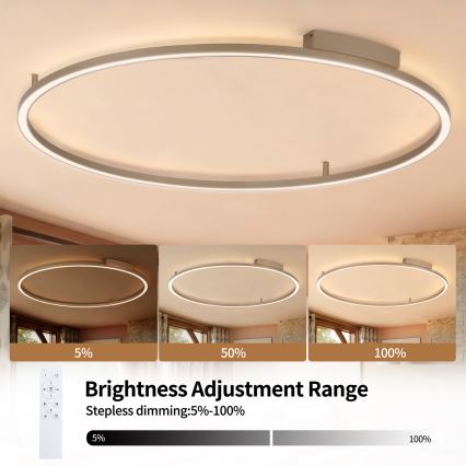 Brilagi - Dæmpbar LED-loftlampe PORTOFINO LED/85W/230V 3000-6000K pr. 120 cm beige + fjernbetjening
