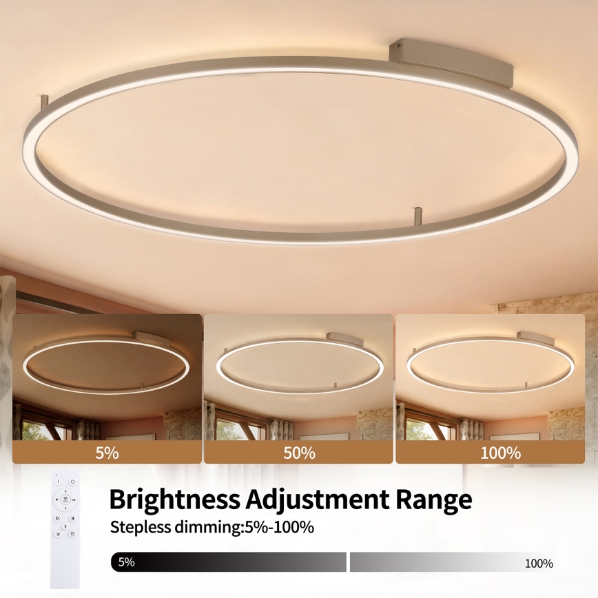 Brilagi - Dæmpbar LED-loftlampe PORTOFINO LED/85W/230V 3000-6000K pr. 120 cm beige + fjernbetjening