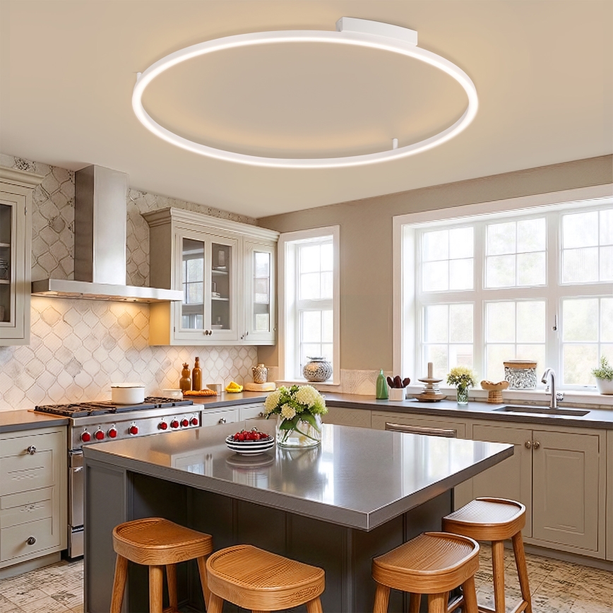 Brilagi - LED-dæmpbar loftlampe PORTOFINO LED/85W/230V 3000-6000K Ø 120 cm hvid + fjernbetjening