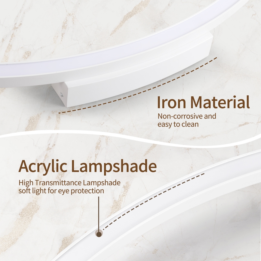 Brilagi - LED-dæmpbar loftlampe PORTOFINO LED/85W/230V 3000-6000K Ø 120 cm hvid + fjernbetjening