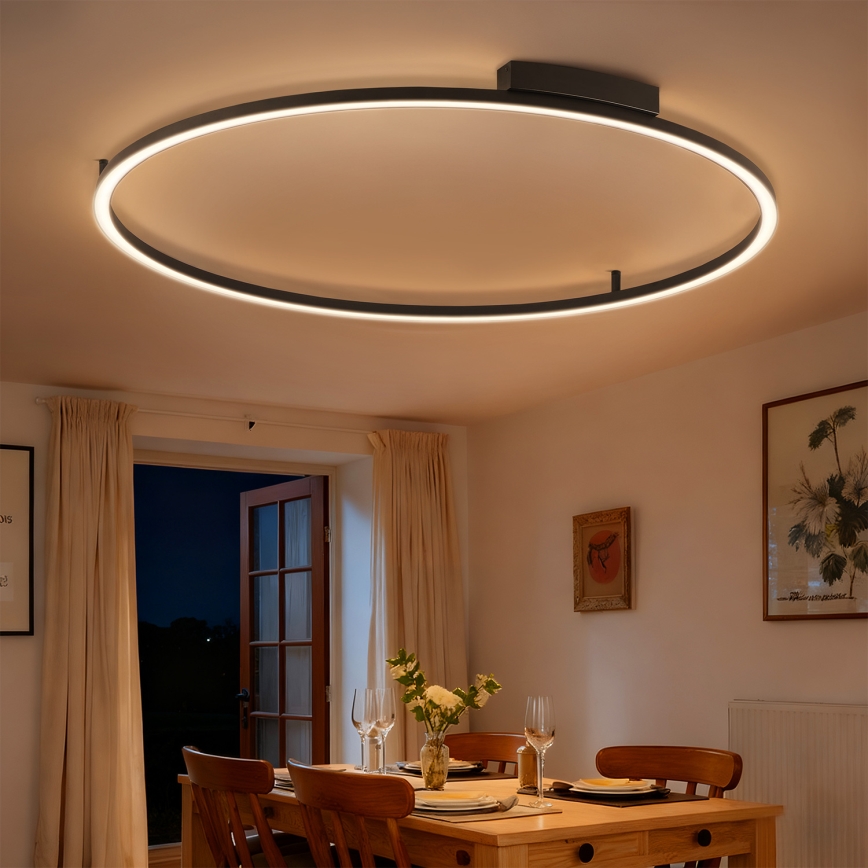 Brilagi - dæmpbar LED-loftlampe PORTOFINO LED/85W/230V 3000-6000K Ø 120 cm sort + fjernbetjening