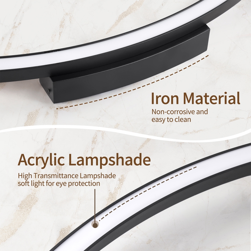 Brilagi - dæmpbar LED-loftlampe PORTOFINO LED/85W/230V 3000-6000K Ø 120 cm sort + fjernbetjening