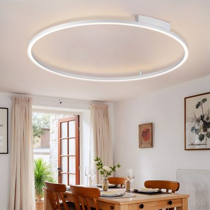 Brilagi - Dæmpbar LED-loftlampe PORTOFINO LED/85W/230V 3000-6000K diameter 120 cm sølv + fjernbetjening