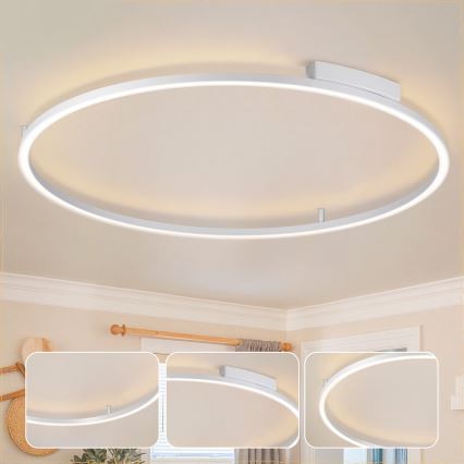 Brilagi - Dæmpbar LED-loftlampe PORTOFINO LED/85W/230V 3000-6000K diameter 120 cm sølv + fjernbetjening