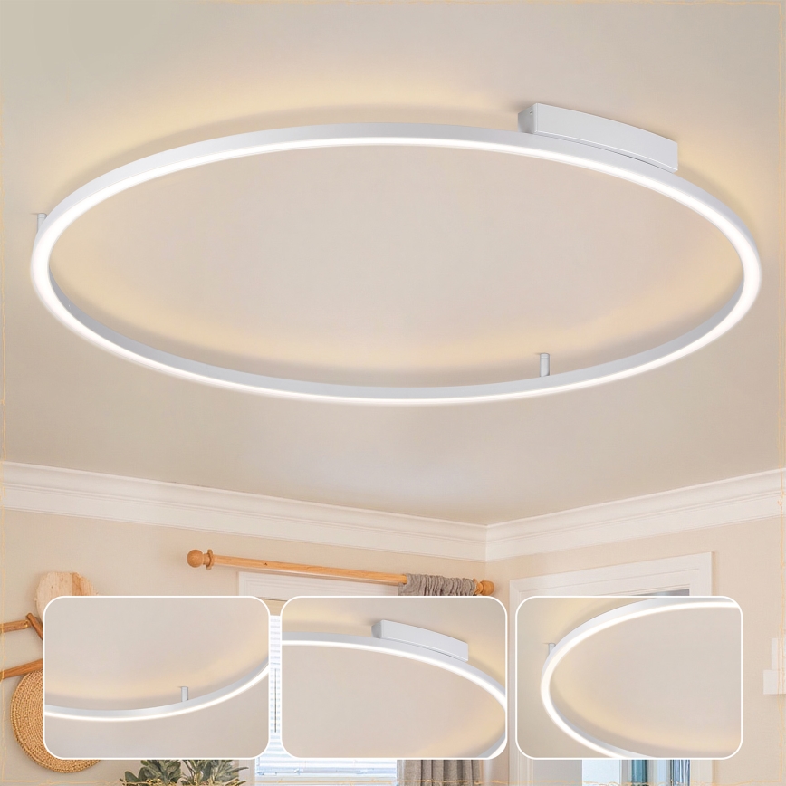 Brilagi - Dæmpbar LED-loftlampe PORTOFINO LED/85W/230V 3000-6000K diameter 120 cm sølv + fjernbetjening