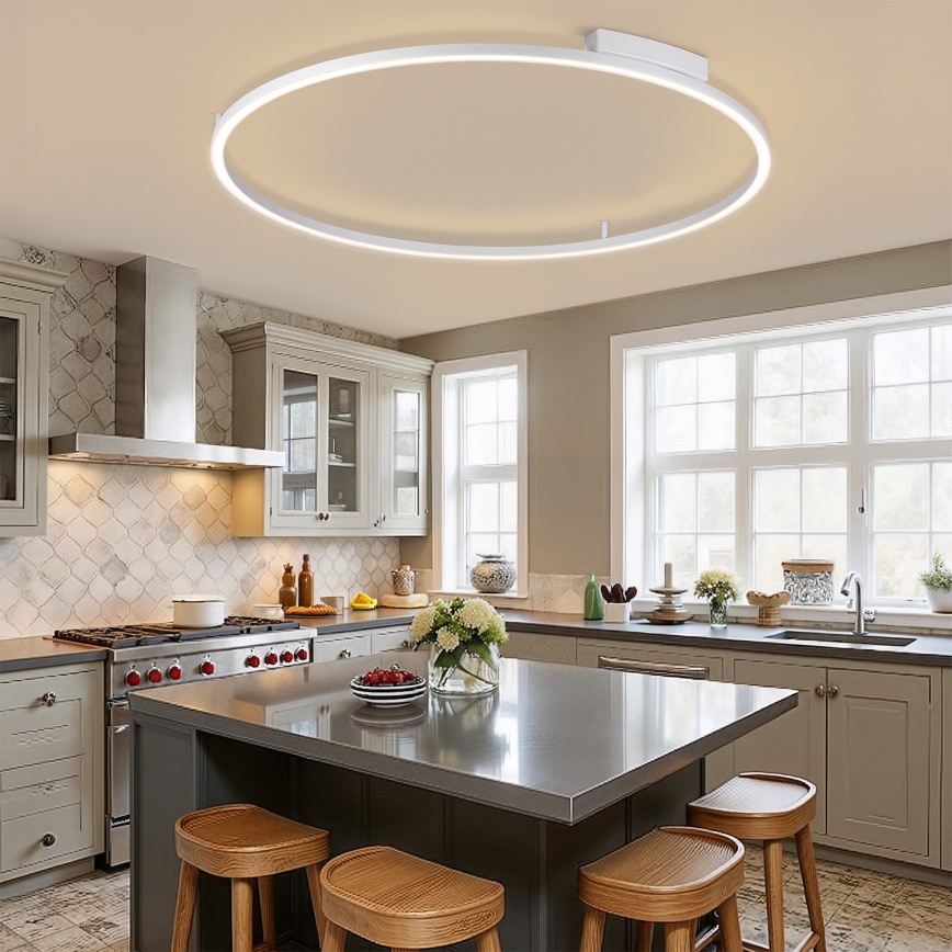 Brilagi - Dæmpbar LED-loftlampe PORTOFINO LED/85W/230V 3000-6000K diameter 120 cm sølv + fjernbetjening