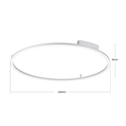 Brilagi - Dæmpbar LED-loftlampe PORTOFINO LED/85W/230V 3000-6000K diameter 120 cm sølv + fjernbetjening
