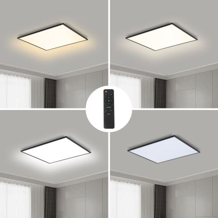 Brilagi - LED dæmpbar loftlampe SLIMFRAME LED/36W/230V 45x45 cm 3000-6000K sort + fjernbetjening