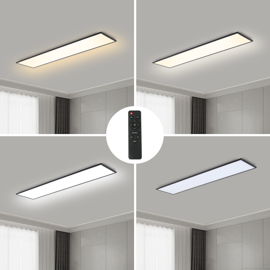 Brilagi - LED-dæmpbar loftlampe SLIMFRAME LED/58W/230V 120x30 cm 3000-6000K sort + fjernbetjening