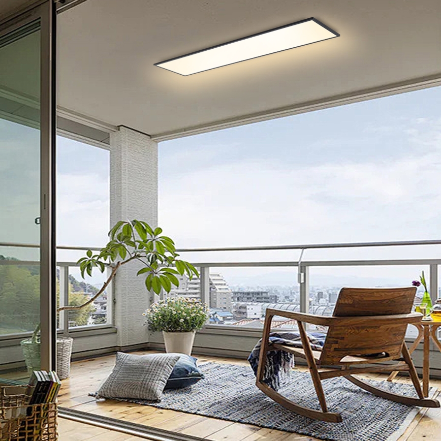 Brilagi - LED-dæmpbar loftlampe SLIMFRAME LED/58W/230V 120x30 cm 3000-6000K sort + fjernbetjening