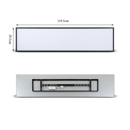Brilagi - LED-dæmpbar loftlampe SLIMFRAME LED/58W/230V 120x30 cm 3000-6000K sort + fjernbetjening
