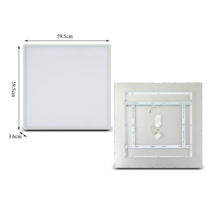 Brilagi - SLIMFRAME LED dæmpbart loftarmatur LED/58W/230V 60x60 cm 3000-6000K hvid + fjernbetjening