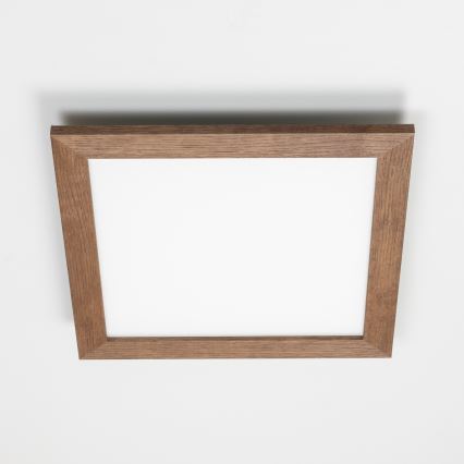 Brilagi - LED dæmpbar loftlampe SLIMFRAME WOOD LED/36W/230V 49,5x49,5 cm 3000-6000K mørkebrun + fjernbetjening