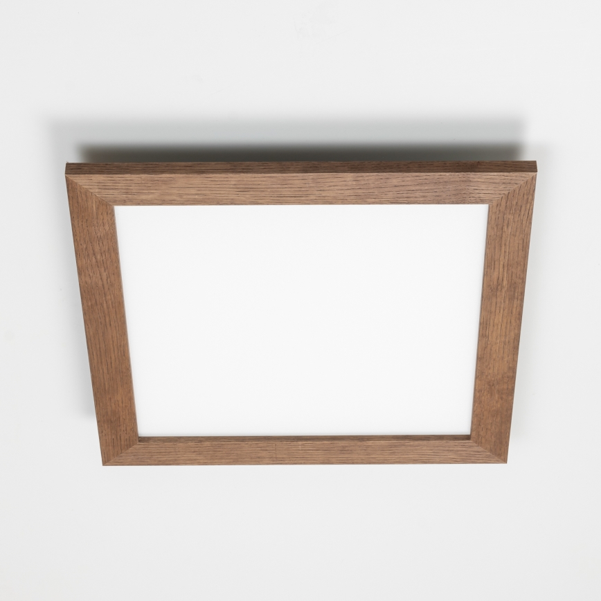 Brilagi - LED dæmpbar loftlampe SLIMFRAME WOOD LED/36W/230V 49,5x49,5 cm 3000-6000K mørkebrun + fjernbetjening