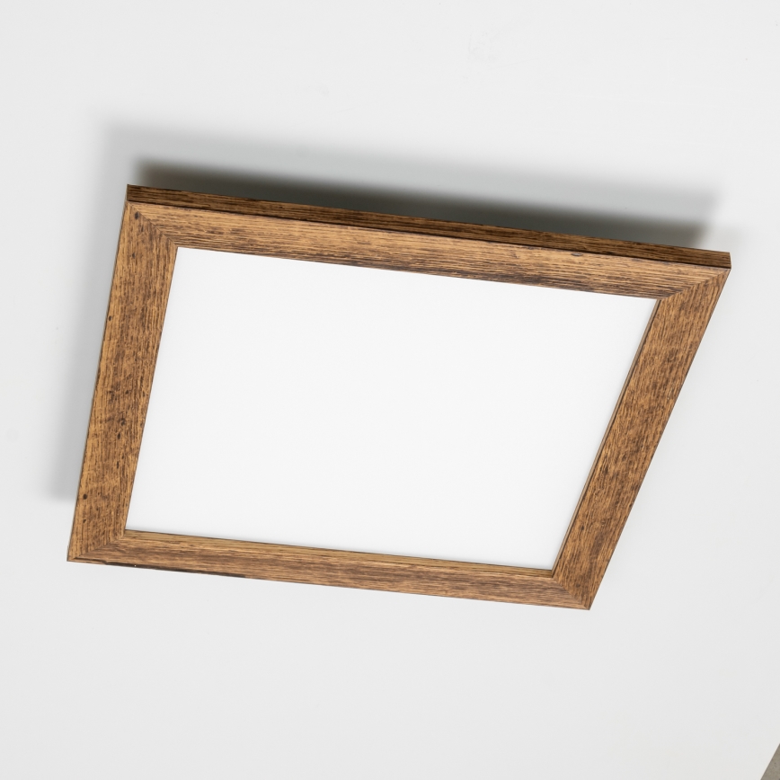 Brilagi - Dæmpbar LED-loftlampe SLIMFRAME WOOD LED/36W/230V 49,5x49,5 cm 3000-6000K brun + fjernbetjening