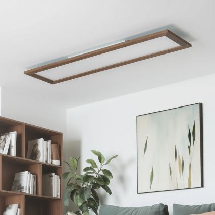 Brilagi - Dæmpbar LED-loftlampe SLIMFRAME WOOD LED/58W/230V 124x34 cm 3000-6000K mørkebrun + fjernbetjening