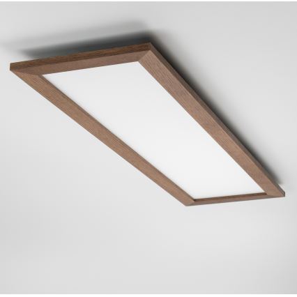 Brilagi - Dæmpbar LED-loftlampe SLIMFRAME WOOD LED/58W/230V 124x34 cm 3000-6000K mørkebrun + fjernbetjening