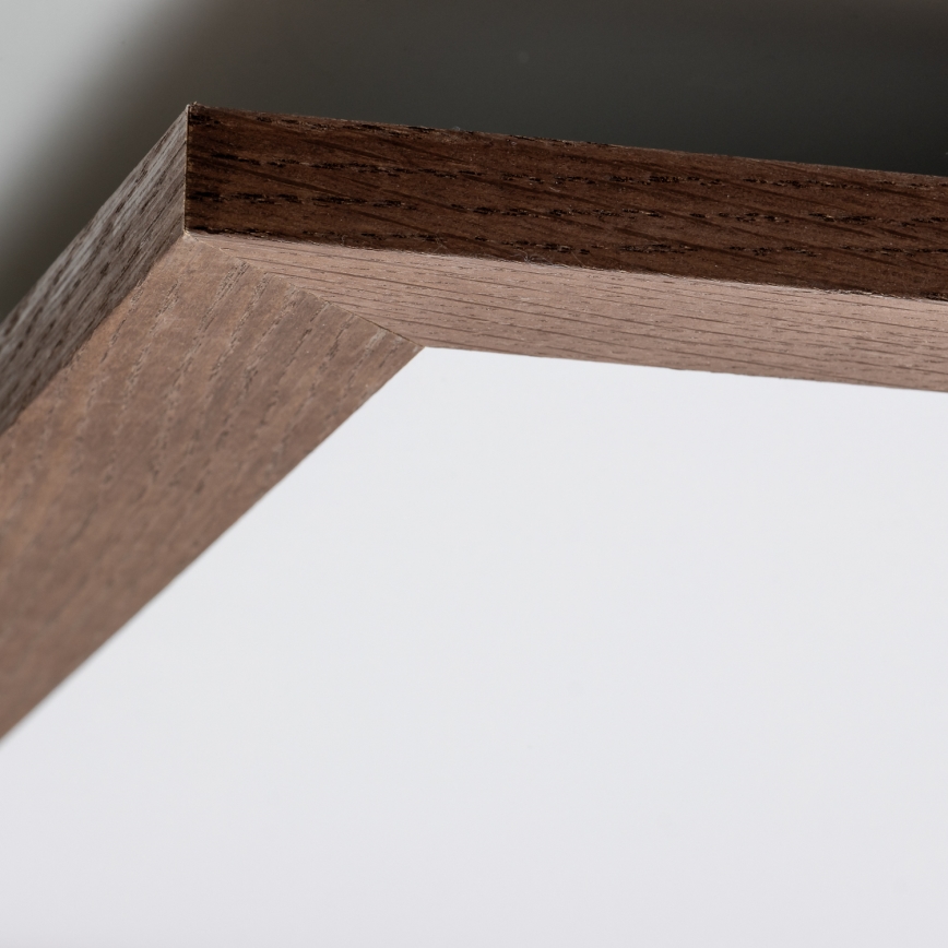 Brilagi - Dæmpbar LED-loftlampe SLIMFRAME WOOD LED/58W/230V 64x64 cm 3000-6000K mørkebrun + fjernbetjening