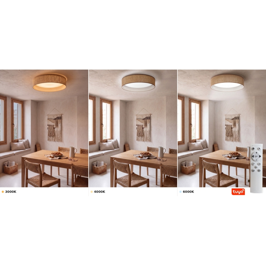 Brilagi - LED dæmpbar loftlampe VELVET SMARTIX LED/24W/230V 3000-6000K Ø 45 cm beige Wi-Fi Tuya Beacon + fjernbetjening