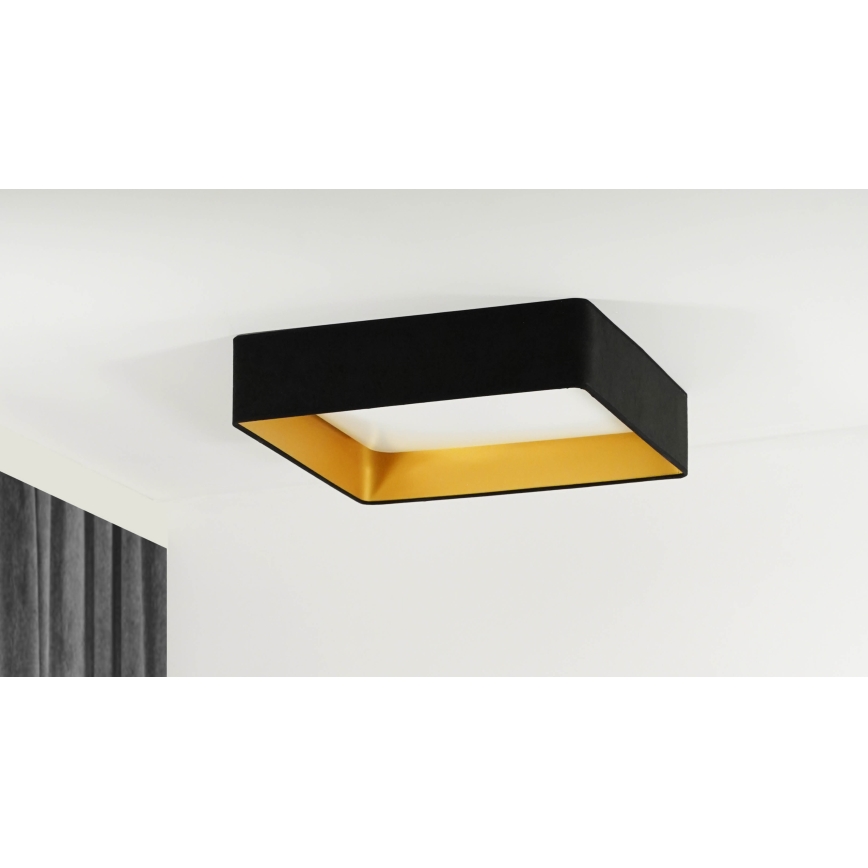 Brilagi - LED dæmpbar loftlampe VELVET SQUARE LED/24W/230V 43x43 cm 3000/4000/6500K + fjernbetjening sort