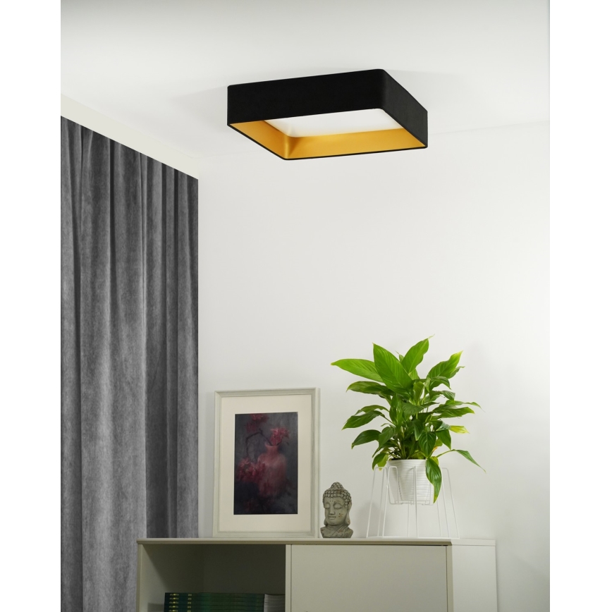 Brilagi - LED dæmpbar loftlampe VELVET SQUARE LED/24W/230V 43x43 cm 3000/4000/6500K + fjernbetjening sort