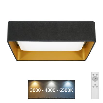 Brilagi - LED dæmpbar loftlampe VELVET SQUARE LED/24W/230V 43x43 cm 3000/4000/6500K + fjernbetjening, grå