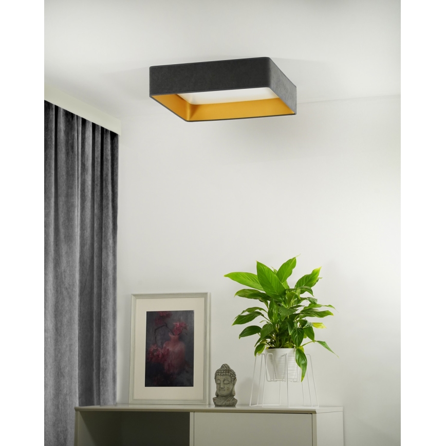 Brilagi - LED dæmpbar loftlampe VELVET SQUARE LED/24W/230V 43x43 cm 3000/4000/6500K + fjernbetjening, grå