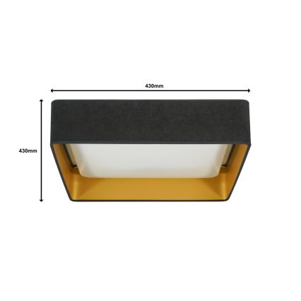 Brilagi - LED dæmpbar loftlampe VELVET SQUARE LED/24W/230V 43x43 cm 3000/4000/6500K + fjernbetjening, grå