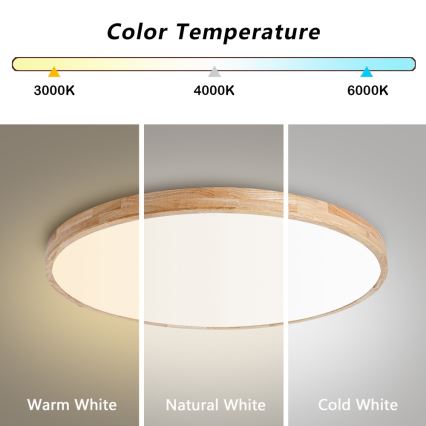 Brilagi - Dæmpbar LED-loftlampe WOODLINE LED/100W/230V 3000–6000K eg Ø 80 cm + fjernbetjening