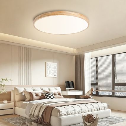 Brilagi - Dæmpbar LED-loftlampe WOODLINE LED/100W/230V 3000–6000K eg Ø 80 cm + fjernbetjening