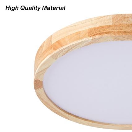 Brilagi - WOODLINE LED/48W/230V, dæmpbar loftlampe, 3000-6000K, eg, Ø 40 cm + fjernbetjening