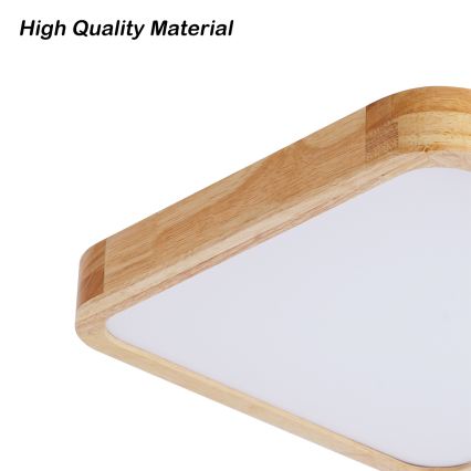 Brilagi - Dæmpbar LED-loftlampe WOODLINE SQUARE LED/48W/230V 3000-6000K eg 40x40 cm + fjernbetjening
