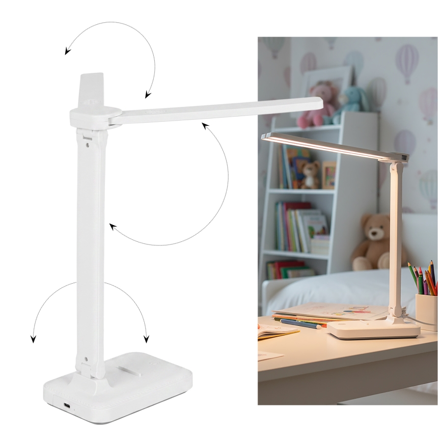 Brilagi - Dæmpbar LED-bordlampe MODO DUO LED/8W/5V 3000/4000/6500K hvid