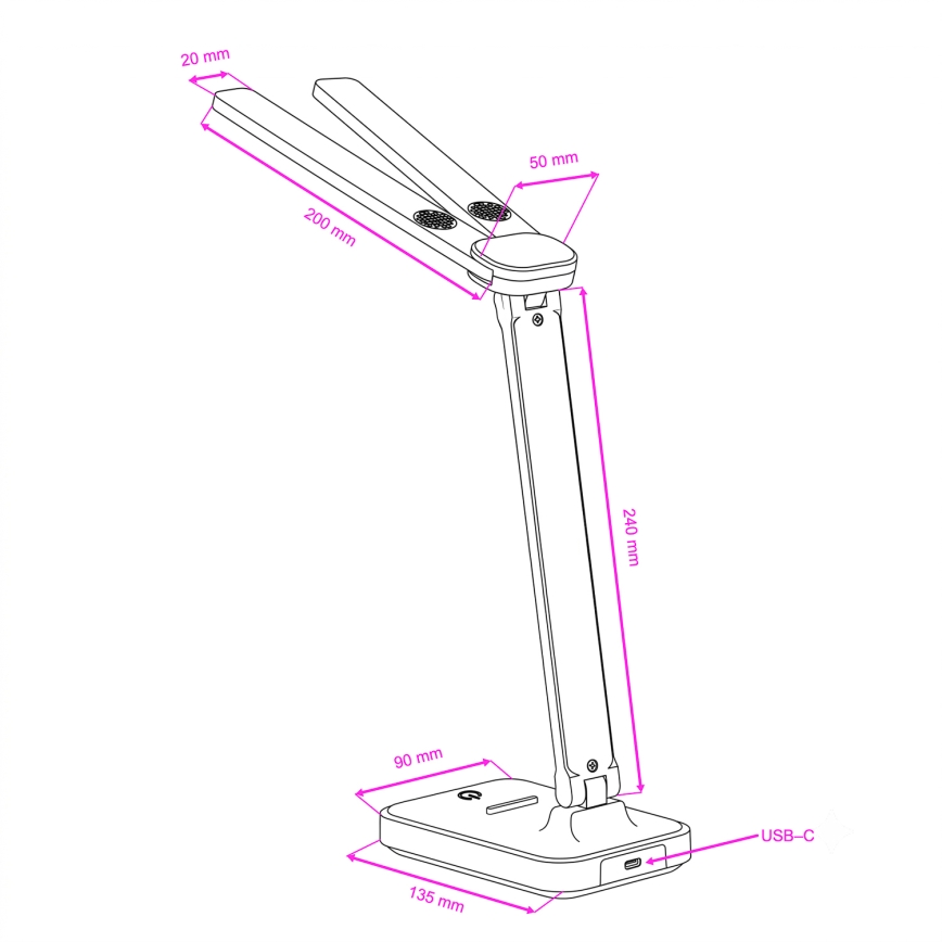 BRILAGI - Dæmpbar LED-bordlampe MODO DUO LED/8W/5V 3000/4000/6500K hvid