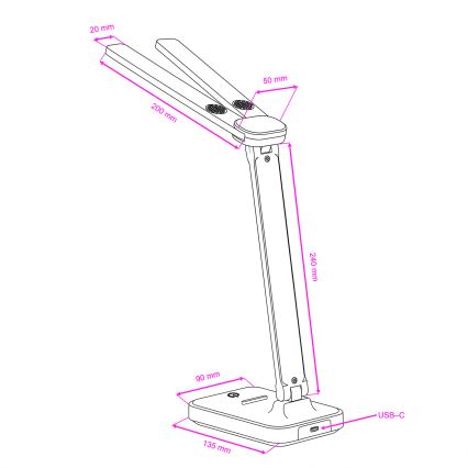 Brilagi - Dæmpbar LED-bordlampe MODO DUO LED/8W/5V 3000/4000/6500K sort